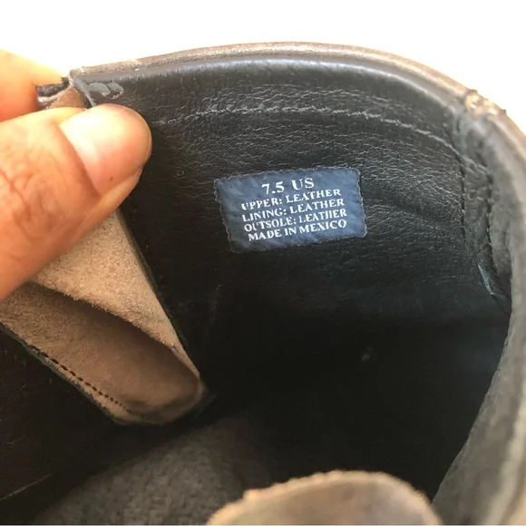 Hinge barris distressed leather ankle boots double zip heeled booties - Picture 12 of 14